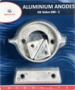Anoden-Set f. Volvo-Motoren 290 Aluminium