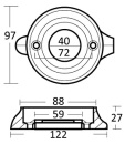 Kragenanode aus Aluminium f. Sail Drive Ø 97 mm