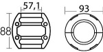 Wellenanode nußförmig 57,15 mm