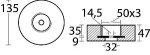 Zincanode m. versenkbarer Halterung Ø 135 mm