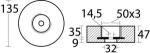 Magnesiumanode m. versenkbarer Halterung Ø 135 mm