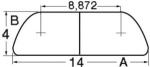 Halbrundes Profil AISI316 14 mm
