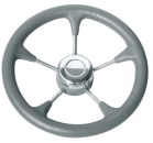 PolyurethanSteuerrad VA-Stahl Speichen Ø280mm grau