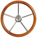 Steuerrad m. Außenring aus Teakholz 350 mm