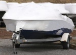Schrumpfbare Bootsabdeckung, mehrfachgefaltet 14 m
