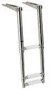 Teleskopbadeleiter, schmal AISI316 3-stufig weiß