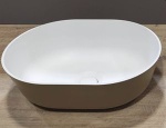 Semiovales Washbecken aus Ocritech, weiß/beige 350x260