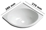 Eckspüle aus ABS, weiß