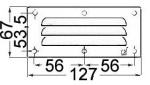 Lüftungsgitter VA-Stahl, poliert 67x127 mm