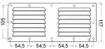 Lüftungsgitter VA-Stahl, poliert 128x232 mm