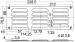 Lüftungsgitter VA-Stahl, poliert 76x229 mm