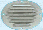 Lüftungsgitter, oval VA-Stahl, poliert 116x128 mm