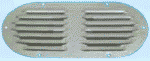 Lüftungsgitter, oval VA-Stahl, poliert 235 x 118mm