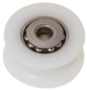 Delrinscheibe m. VA-Stahl Kugellager 20 mm Ø 8