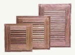 Teakholz Lammellentür+Rahmen 305x305 mm