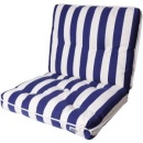 Kapok Doppelkissen 45x37cm / 37x8cm blau/weiß