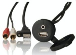 Fusion Bulk Head Mounted Combination USB and 3.5mm Jack