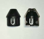 Toppkappenhälfte ø35 x 47mm für ø6mm, Schwarz