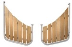 Heckplattform Spitzgatter Teak, B=530mm, H1=430mm, H2=9