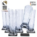 6 x Bierglas Kunststoff, 6 x Metall-Nano-Gel-Pad