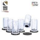 6 x Schnapsglas Kunststoff, 6 x Metall-Nano-Gel-Pad