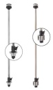 Flat-mounting 360° pole with bayonet joint and led ligh