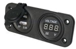 Wasserdichter DC Stecker, 2x USB & 1x Voltmeter (Doppe