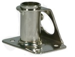 NIRO Relingsfuß 90°, Fußplatte L=65mm, B=70-90mm, Ø25m