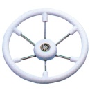 6-Speichen Steuerrad Leader Tanegum NIRO mit weiße Poly