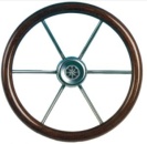 6-Speichen Steuerrad Leader Prestige NIRO mit Mahagoni