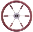 6-Speichen Steuerrad Leader Prestige NIRO mit Mahagoni