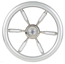 6-Speichen Steuerrad Leader Silver NIRO mit silber-look