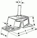 Flexible Motorlager, 60° Shore, Stift M16, Abm. 205x60