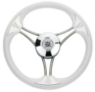3-Speichen Steuerrad Model 23 NIRO mit weiße vinyl Grif