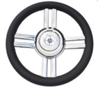 4-Speichen Steuerrad Modell 25B NIRO mit Holzgriff, A=3