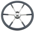 6-Speichen Steuerrad Typ 9 NIRO mit schwarz P.U. Griff,