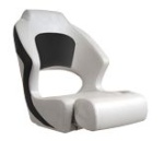 Steuerstuhl Modell Sport Pro Flip-Up, WeissCarbon