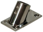 NIRO Relingsfuß 60°, Ø25,4mm mit geraden Ecken 81x48mm