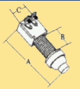 Druckschalter 12V, 2-posities, A=28mm, B=14mm, C=18mm,