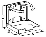 Kunststoff Getränkehalter, klappbar, A=104mm, B=98mm,