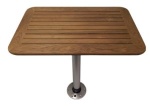 Tafel Teak 450x700x25mm set met poot (H=686mm) en voet