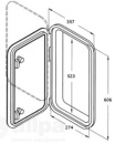 Hatch 606X357 mm 180 ° Schwarz