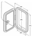 Hatch 373 X373 mm 180 ° Schwarz