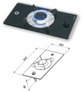 Gaskocher mit Thermoglasplatte, 365x200x80mm