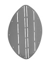 NIRO Bugschutzplatte, A=265mm, B=345mm, ellipsförmig