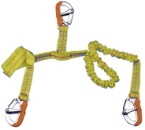 Elastische Sicherheitsleine mit 3 NIRO Karabinerhaken,