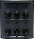 Kunststoff Schalttafel, 12V, 6-Schalter, 15A Sicherung