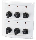 Kunststoff Schalttafel, 12V, 6-Schalter, 15A Sicherung