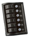Kunststoff Schalttafel, 12V, 6-Schalter & LED-Indikato