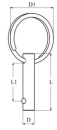 Steckbolzen mit Kugelsicherung 6mm 25mm